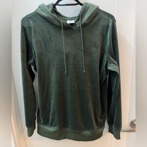 Adidas Velour Olive Green Hoodie S